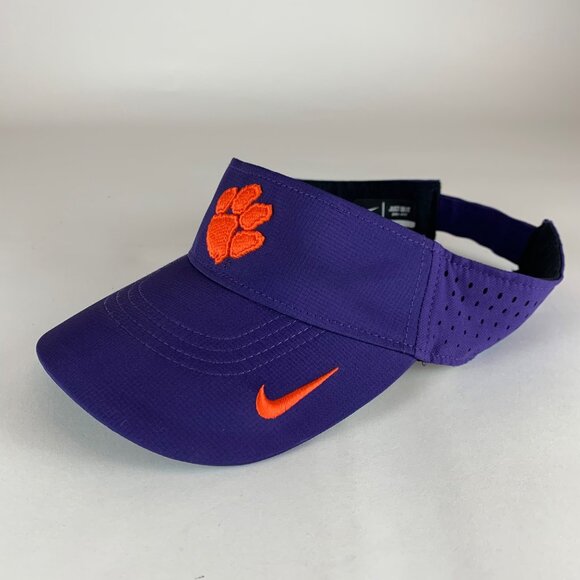 Clemson Tigers NCAA Purple Nike Dri Fit Strapback Adjustable Visor - Picture 1 of 5
